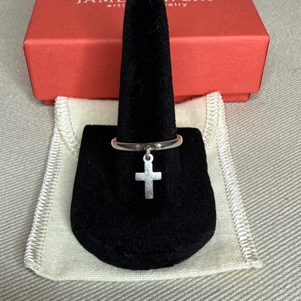 James Avery Cross Dangle Ring -Size 7